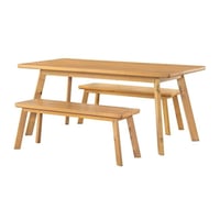 Trademark Global Alaterre Furniture Shelburne 3 Piece Dining Table Set Natural