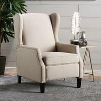 Euroco Traditional Wingback Recliner Chair with Studded Trim 100% Polyester Upholstery