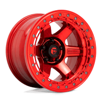 Fuel 1PC Fuel D123 Block Beadlock 17X8.5 6X139.7 False 108Cb Candy Red With Candy Red Ring Wheel