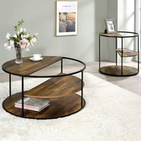Furniture of America Adelia 2-Piece Coffee Table Set  Black