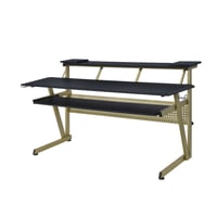 ACME Furniture ACME Saida MDF Wood and Metal Rectangular Music Desk in Black and Muted Gold
