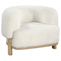 Coaster Fine Furniture Lawler Upholstered Barrel Back Accent Chair Ivory