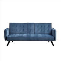 Uspridefurniture US Pride Furniture Beniamino 78 Velvet Square Arm Sleeper Twin Size
