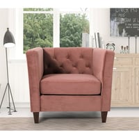US PRIDE FURNITURE Uspridefurniture Omnisphere 33.07   Velvet Square Armchair -Pink