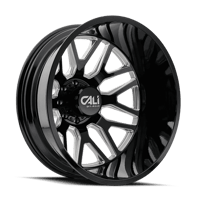Cali Off-Road 22x8.25 Cali 9115D Invader Dually Rear Gloss Black/Milled Wheel 8x210 (-192mm)