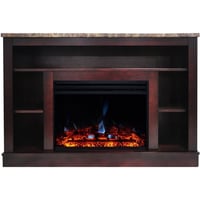 Cambridge Seville 47 Freestanding Electric Fireplace with Remote| Multi-Color Flame| Log Insert | Mahogany Mantel | For Rooms up to 210 Sq.Ft. | Adjustable Heat Settings | Timer