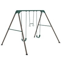 Lifetime Products Lifetime Kid s Metal Swing Set with 2 Belt Swings and Trapeze Bar - 9 feet (91137)