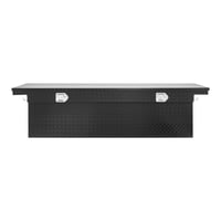 KFFKFF Aluminum Crossover Truck Tool Box  69x20x14 In  Durable Storage Organizer with Diamond Pattern  Waterproof Lockable Toolbox for Pickup Truck Beds  RVs  and Trailers  Includes Keys and Side