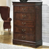Ashley Furniture Signature Design by Ashley Alisdair 5-Drawer Chest in Warm Dark Brown
