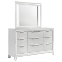 Coaster Fine Furniture Marmore 9-drawer Dresser and LED Mirror White