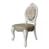 Acme Furniture ACME Versailles Dining Side Chair in PU & Bone White (Set of 2)