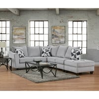 Roundhill Furniture Duleek 3-Piece Living Room Set Sofa Armless Loveseat and Ottoman Herringbone Silver