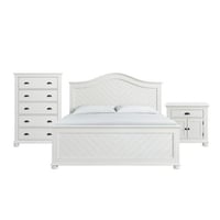 Elements Conaughey King Panel 3PC Bedroom Set in White
