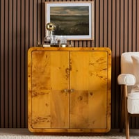 Baxton Studio bali & pari Netra Modern Storage Cabinet  2-Shelf  Light Mappa Burl