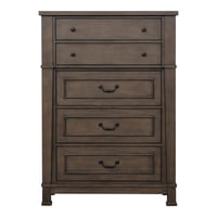 Furniture of America Northfield 5-Drawer Solid Wood Bedroom Chest Dark Walnut