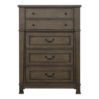 Furniture of America Northfield 5-Drawer Solid Wood Bedroom Chest Dark Walnut