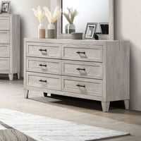 Furniture of America Garrison 6-Drawer Wood Bedroom Double Dresser  Washed White