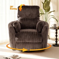 Aukfa Swivel Rocking Glider Power Recliner Chair with 24  Wide Seat & Type-C & USB Ports  Brown