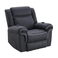 Acme Furniture ACME Domana Power Recliner w/Lift & Heating & Massage  Dark Blue Polished Microfiber