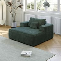 Bianlte 55  Oversized Chaise Lounge Chair Indoor Chenille Sofa Bed with Throw Pillows Recliner Chair Comfy Sleeper Chair Sofa Couch for Living Room  Bedroom  Apartment Green
