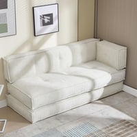 Bianlte 78 Convertible Sleeper Sofa Bed Folding Floor Sofa Bed Modular Futon Couch Bed Chenille Folding Mattress Couch for Living Room Bedroom Small Space No Assembly Required Beige