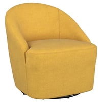 Coaster Fine Furniture Leon Upholstered Barrel Accent Swivel Chair Mustard Yellow
