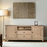 Furniture of America Lociste Farmhouse Television Stand for TVs up to 80”  Light Washed White