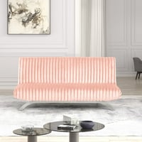Furniture of America Chrisle Convertible Chenille Futon Sofa Bed  Pink