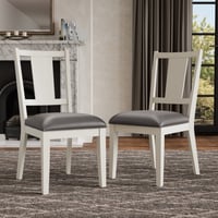 Leovanni Furniture of America Arvin Modern Padded Seat Dining Chairs  White (Set of 2)