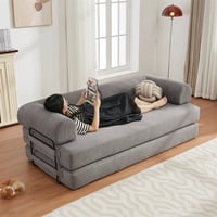 Aukfa 78.5  Convertible Sleeper Couch Folding King Size Futon Sofa for Living Room  Corduroy  Gray