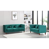 US PRIDE FURNITURE Uspridefurniture Fancher Kittleson Classic 2Pcs Livingroom Set Green Velvet
