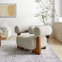 Modway Jace Boucle Fabric Upholstered Accent Chair in River Rock