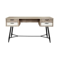 Armen Living Bridges 4 Drawer Desk in Two Tone Acacia Wood