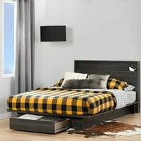 South Shore Holland  Contemporary Bed and Headboard Set  Gray Oak