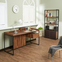ACME Furniture ACME Sara Rectangular 1 Drawer Wooden Desk in Walnut and Sandy Black