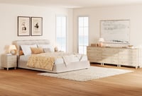 WAMPAT Dresser and Nightstand Set of 4 Wood Dressers with 9 Drawers Nightstand with Charging Stations for Living Room Natural Oak