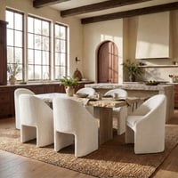 Safavieh Couture Kagan Chenille Modern Wood and Fabric Dining Side Chair  Creme