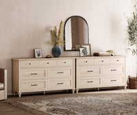 FITUEYES Set of 2 Dressers with 14 Drawers Large Dresser TV Stand for Living Room Kids Room Beige