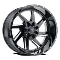 LHD14 17X9 5114.3/127 +6 71.5 Gloss Black Milled Wheel