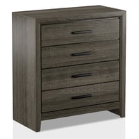 Leovanni Furniture of America Jaq Cottage Wood 4-Drawer Dresser for Bedroom  Gray