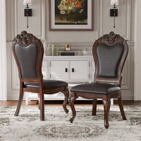 Furniture of America Alernit Traditional Nailhead Trim Dining Chairs Dark Cherry (Set of 2)
