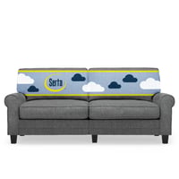 True Innovations Serta Copenhagen 78 Rolled Arm Sofa with Removable Covers Dark Gray