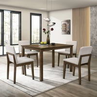Aukfa Dining Table Set for 4  Kitchen Table & Chairs for Small Space Apartment  Brown