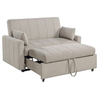 Coaster Fine Furniture Portland Boucle Upholstered Sleeper Sofa Bed Latte