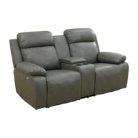 Aukfa Double Recliner Loveseat Sofa  Overstuffed Loveseat with Cupholder for Living Room  Gray
