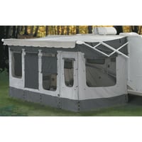 Carefree RV 291400 Awning Enclosure; Vacation R; For Vertical Arm Awnings With 14-15 Foot Length; Fits Awning Rail To Ground Measurements of 86 Inches to 138 Inches; Tent Material; Gray