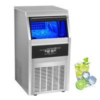SKYSHALO 9 in. W Commercial Ice Makers 90 lbs. to 100 lbs., Storage Free Standing Commercial Ice Machine, Freestanding, Sliver