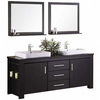 Design Element Washington 72 in. W x 22 in. D Vanity in Espresso with Wood Vanity Top and Mirror in Espresso