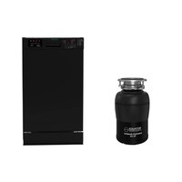 Equator 18 in. Standard Built-in Dishwasher with 10-place QUIET 110V E-Star ADA plus 3/4 HP Garbage Disposer in Black