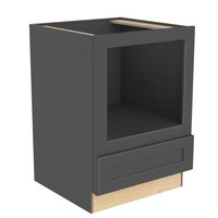 Home Decorators Collection Newport 24 in. W x 24 in. D x 34.5 in. H Assembled Plywood Microwave Base Kitchen Cabinet in Deep Onyx with Soft Close
